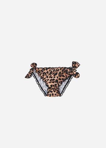 Gyerek Calzedonia Animal Print Bottom Bilbao Fürdőruha Fekete Barna | HU3019LH