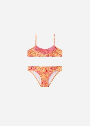 Gyerek Calzedonia Paisley Two-Piece Jasmine Fürdőruha Piros | HU3048HK