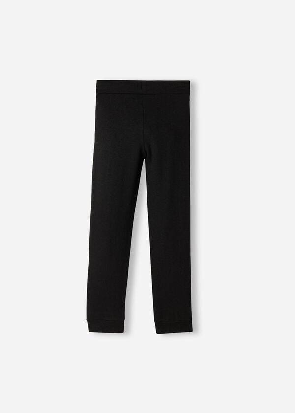 Gyerek Calzedonia Cashmere Blend Stretch Sport Leggings Fekete | HU3120HK