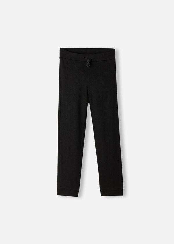 Gyerek Calzedonia Cashmere Blend Stretch Sport Leggings Fekete | HU3120HK