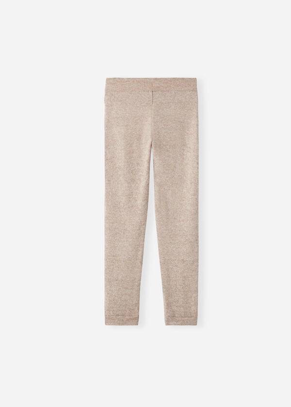 Gyerek Calzedonia Cashmere Blend Stretch Sport Leggings Bézs | HU3122FM