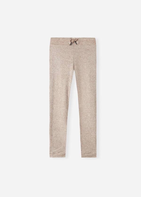 Gyerek Calzedonia Cashmere Blend Stretch Sport Leggings Bézs | HU3122FM